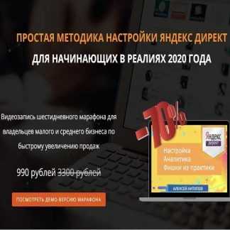 [Алексей Антипов] Яндекс.директ для малого и среднего бизнеса. "Запуск продаж с минимальным бюджетом в реалиях 2020 года"