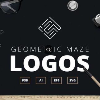 [Creativemarket] Geometric maze logos+Templates (2019)