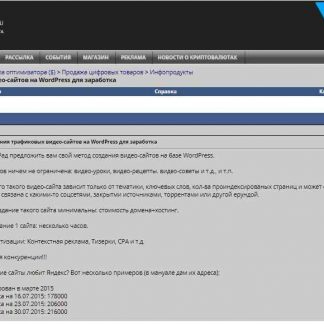 Метод создания трафиковых видео-сайтов на WordPress для заработка скачать