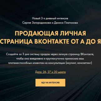 [Сергей Загородников, Денис Платонов] Продающая личная страница ВКонтакте от А до Я (2020)