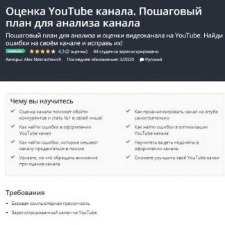 [Udemy] Оценка YouTube канала. Пошаговый план для анализа канала (2020) [Alex Nekrashevich]