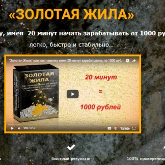 «ЗОЛОТАЯ ЖИЛА» или как новичку имея 20 минут зарабатывать от 1000 руб. скачать