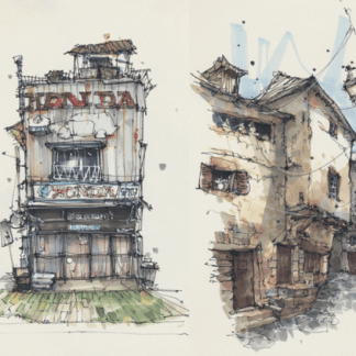 [Domestika][Альберт Кифер] Выразительные архитектурные зарисовки цветными маркерами (Expressive Architectural Sketching with Colored Markers) (2022)