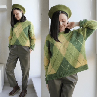 [Елена Кузьмина] Джемпер "Ромбы" (2022) [kuzmina_knitwear]