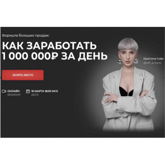 [Кристина Софи] Как заработать 1000 000₽ за день (2023) [тариф "Всё"]