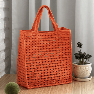 [Вязание][Диана Насырова] Сумка-шопер «MeshBag» из шнура (2023)