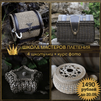 [Бумажная лоза][Ирина Останина, Светлана Зуева, Татьяна Чебыкина, Анна Татюк] Школа мастеров Плетения. Шкатулки v. 1.0 (2023)