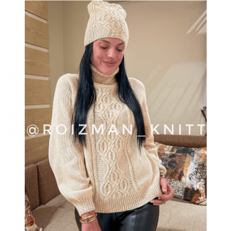 [Anna Roizman] Комплект свитер и шапочка с высокой макушкой «Лопатка» (2023)