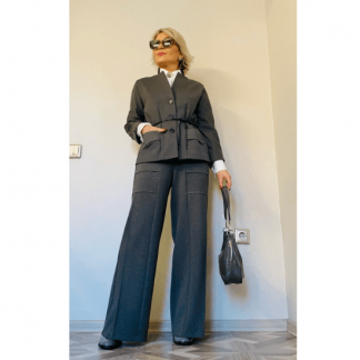 [Лилия Дроздова] Брючный костюм с карманами из джерси (2024)