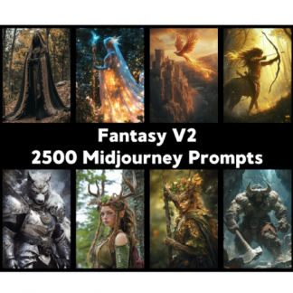 [ChillaxDesignsArt] 2500 промптов для создания фэнтезийных персонажей в Midjourney для концепт-артов, сторителлинга и дизайна (2025)