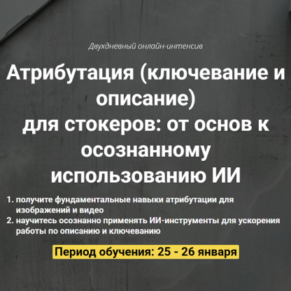 [Иван Жаборовский, Вадим Закиров] Атрибутация (ключевание и описание) для стокеров (день 1) (2025)