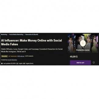 [Арнольд Оберлейтер] ИИ инфлуэснсер: Зарабатывайте деньги онлайн в соцсетях (2025) [Udemy]