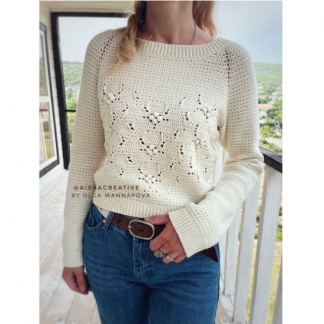 [Ольга Маннапова] Джемпер Белый Гибискус (2025)