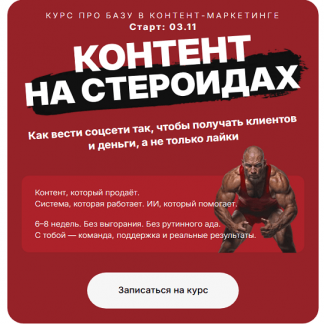 [Наталия Анарбаева] Контент на стероидах. Как вести соцсети так, чтобы получать клиентов и деньги, а не только лайки (2025) [Тариф Лекции]