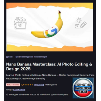 [Saad Nadeem] Мастер-класс Nano Banana: редактирование фотографий и дизайн с использованием ИИ (2025) [Udemy]
