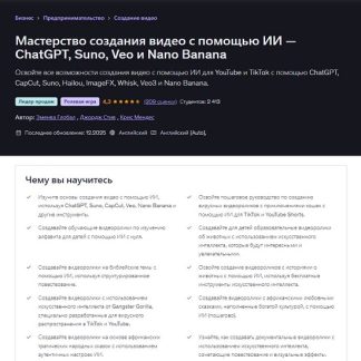 [Emenwa Global, George Steve, Chris Mendes] Мастерство создания видео с помощью ИИ — ChatGPT, Suno, Veo и Nano Banana (2025) [Udemy]
