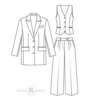 [Лейсан Тухбатуллина] Женский брючный костюм-тройка (2025) [Italiana School]
